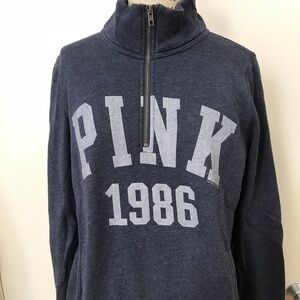 PINK Victoria Secret Navy Quarter Zip Sweatshirt